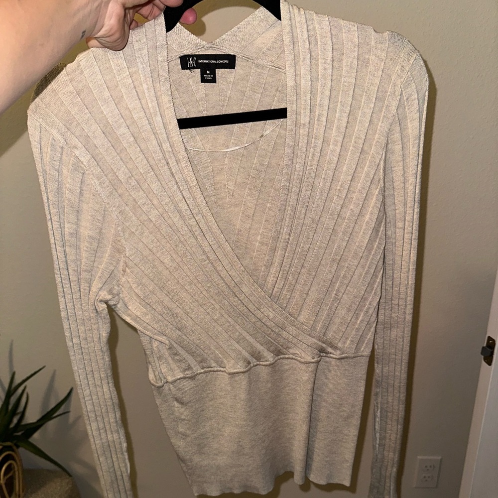 INC beige light sweater